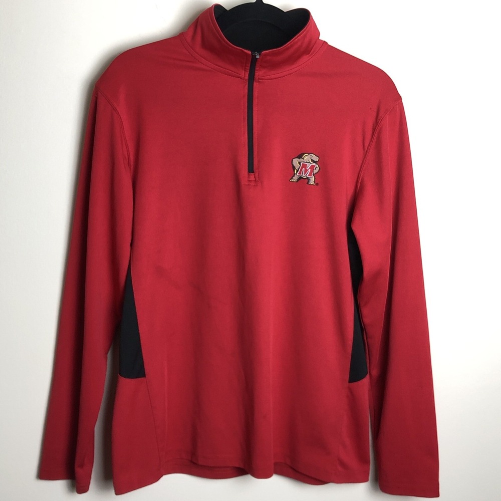 Maryland Terrapins Terps Under Armour Red LS 1/4 Zip Pullover Shirt Men's L